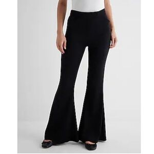 Elegant Black High Waisted Flared Women's Pants
